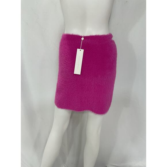 Simkhai 'Standard' Pink Paytra Fuzzy Faux Fur Knit Mini Skirt Size M - NWT - Picture 3 of 5